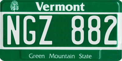 VT license plate NGZ882