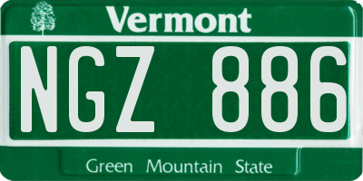VT license plate NGZ886