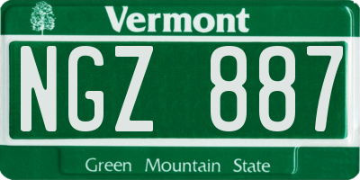 VT license plate NGZ887