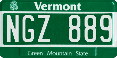 VT license plate NGZ889