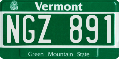 VT license plate NGZ891