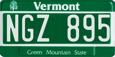 VT license plate NGZ895