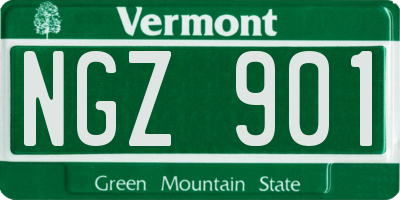 VT license plate NGZ901