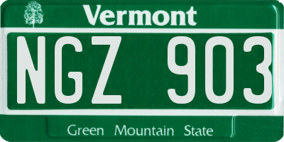 VT license plate NGZ903