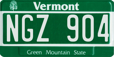 VT license plate NGZ904