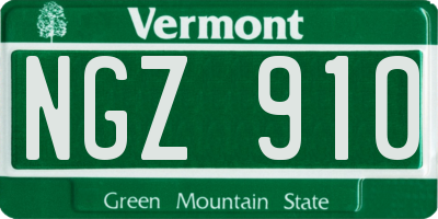 VT license plate NGZ910