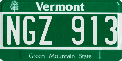 VT license plate NGZ913