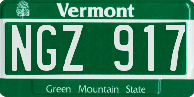 VT license plate NGZ917