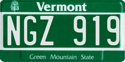 VT license plate NGZ919