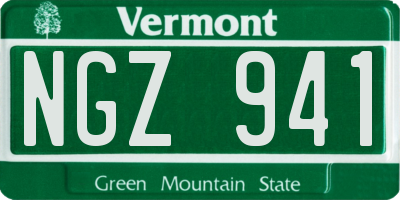VT license plate NGZ941
