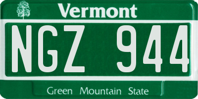 VT license plate NGZ944