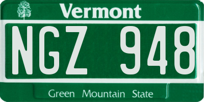 VT license plate NGZ948
