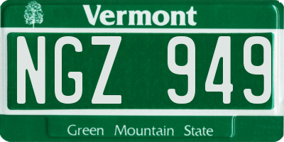 VT license plate NGZ949