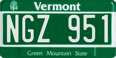 VT license plate NGZ951