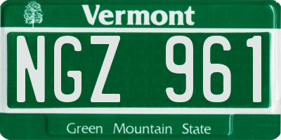 VT license plate NGZ961