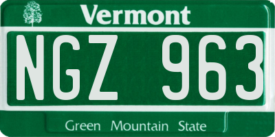 VT license plate NGZ963