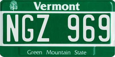VT license plate NGZ969