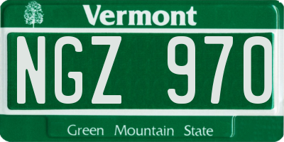VT license plate NGZ970