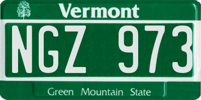 VT license plate NGZ973