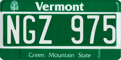 VT license plate NGZ975