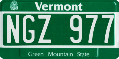 VT license plate NGZ977