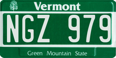 VT license plate NGZ979