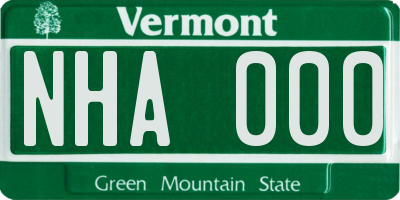 VT license plate NHA000