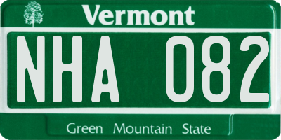 VT license plate NHA082