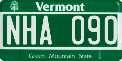 VT license plate NHA090