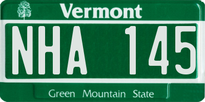 VT license plate NHA145