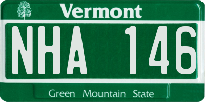 VT license plate NHA146