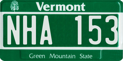 VT license plate NHA153
