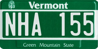 VT license plate NHA155