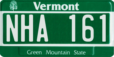 VT license plate NHA161