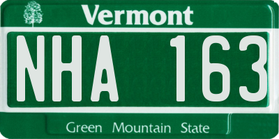 VT license plate NHA163