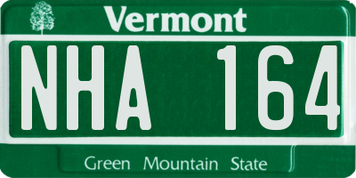 VT license plate NHA164