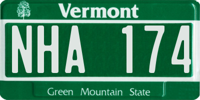 VT license plate NHA174