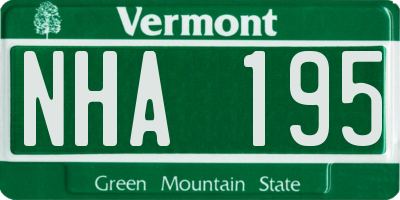 VT license plate NHA195