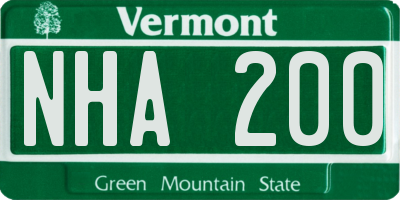 VT license plate NHA200