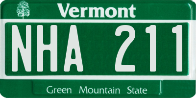 VT license plate NHA211