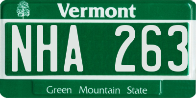 VT license plate NHA263