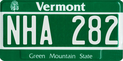 VT license plate NHA282