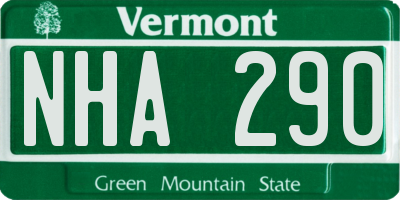 VT license plate NHA290