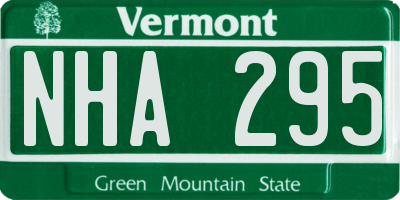 VT license plate NHA295