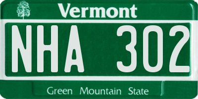 VT license plate NHA302