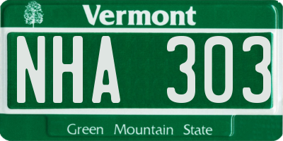 VT license plate NHA303
