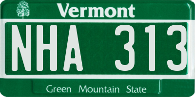 VT license plate NHA313