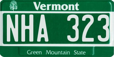 VT license plate NHA323