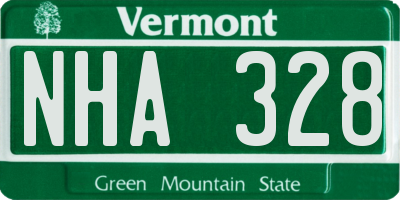 VT license plate NHA328