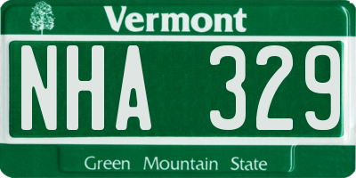 VT license plate NHA329